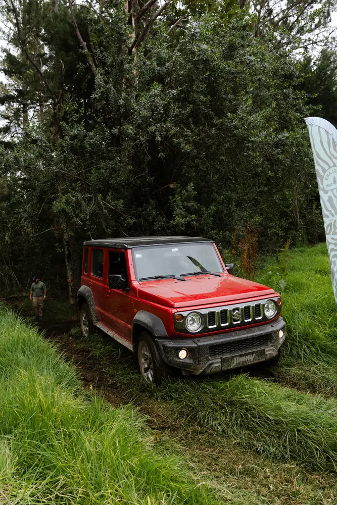 Suzuki Jimny entrando a la pradera